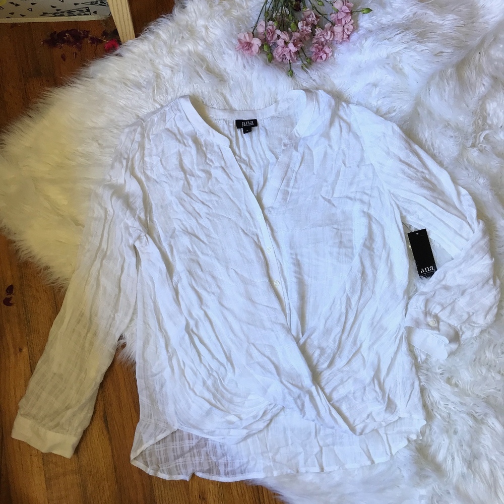 a.n.a A New Approach V Neck Wrap Front Blouse XL